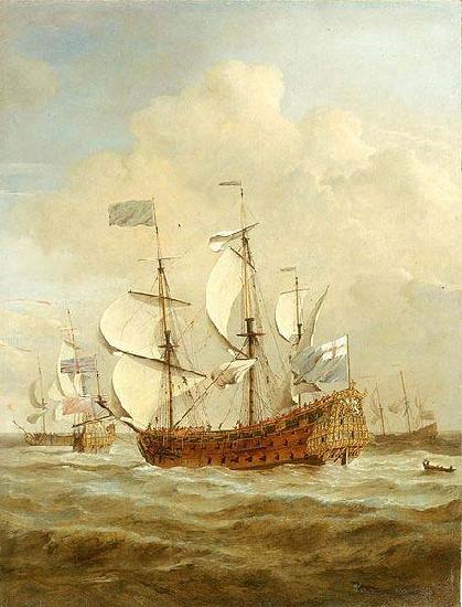 VELDE, Willem van de, the Younger HMS St Andrew at sea in a moderate breeze, painted France oil painting art